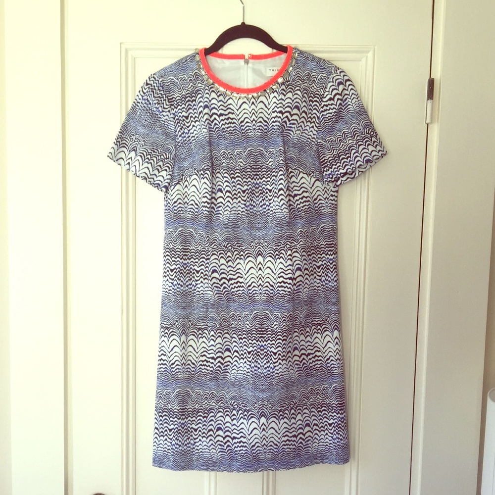 Trina Turk Embellished Collar Shift Dress